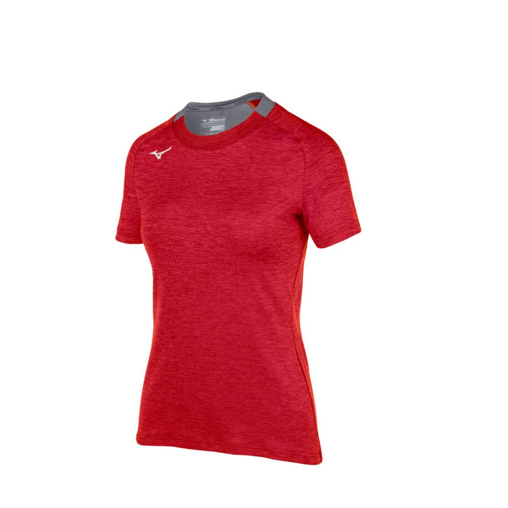 Mizuno Alpha Short Sleeve - Bayan Tişört - Kırmızı Türkiye (ZVTYUC-083)